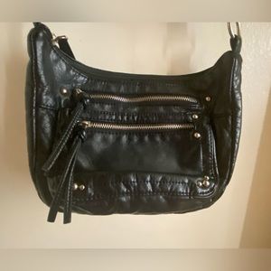 Bueno Black Leather Bag 8 Pockets Good Quality Vintage Goth Punk